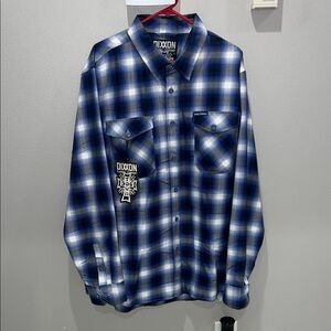 Dixxon Blue Plaid Men's Shirt Dog Town BNWT